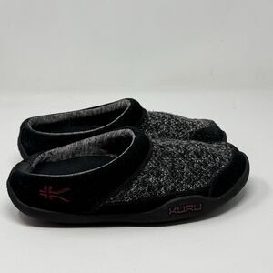 Kuru Draft Slippers Mules Womens 9 Gray Black Walking Comfort Slip On Ortho Shoe
